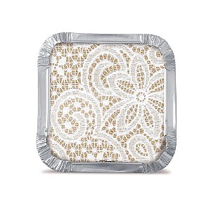 Marmitinha Juta com Renda P 5,5X5,5X3 - 12 Un