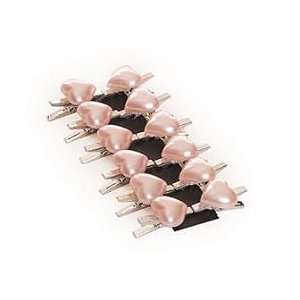 Prendedor Coração Liso Rosa Claro(Prendedores Florais) - 12 Un