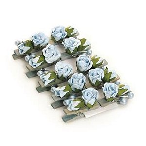 Prendedor Suave Pérola Azul Claro (Prendedores Florais) - 10 Un