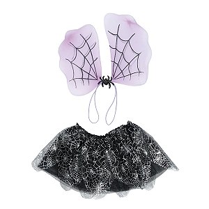 Kit Saia Teias De Aranha Preto / Roxo Halloween - Cromus - 1 Un