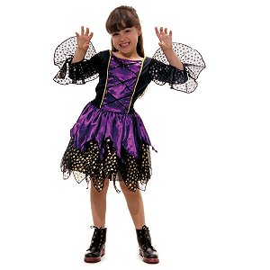 Fantasia Halloween Infantil - Bruxa Morceguinha Zara 5 a 9 Anos - 1 Un