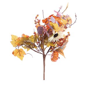 Galho Abóboras Laranja para Decoração de Halloween - Cromus - 1 Un