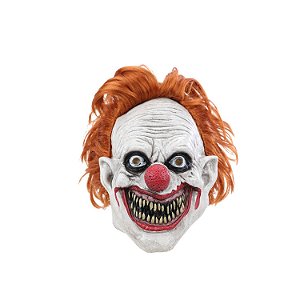 Máscara Palhaço Assassino Laranja/Branco Halloween - Cromus - 1 un
