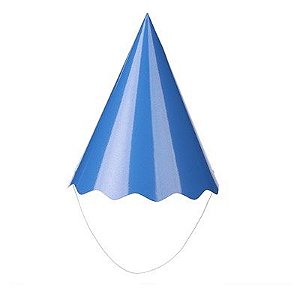 Chapéu Papel Liso Azul com 8 Un - Silver Plastic - 8 un