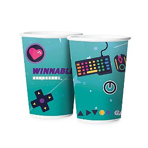 Copo Papel 180 Ml Festa Games 12 Unidades - Regina