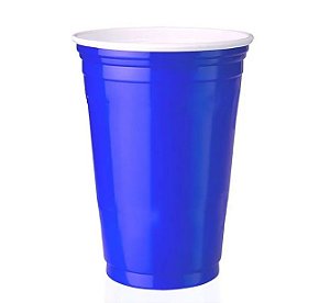 Copo Americano Descartável 400ml Azul - 25 Un