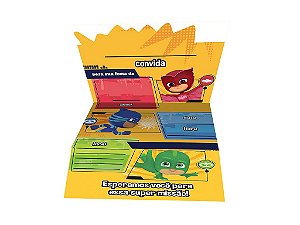 Convite Festa PJ Masks - 08 unidades - Regina