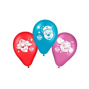 Balao Latex Redondo 9 Pol Patrulha Canina Core - 25 unidades - Regina