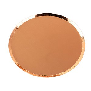 Prato Papel Rose Gold - Silver Plastic - 8Un