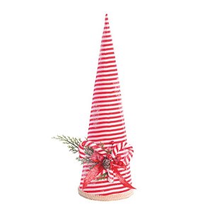 Cone Revestido Em Tecido Vermelho Branco  38cm  - 1 Un