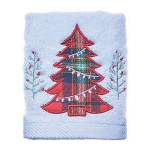 Toalha Lavabo Pinheiro Branco Vermelho  28X45cm