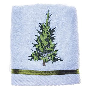 Toalha Lavabo Pinheiro Branco Verde  28X45cm