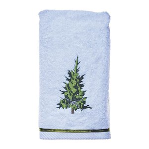Toalha Rosto Pinheiro Branco Verde  40X71cm  -  2 Un