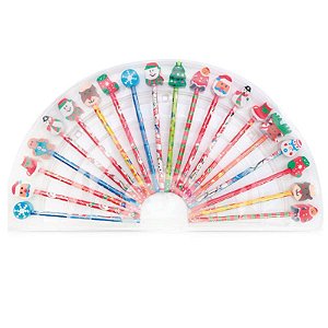 Lapis e Borracha Natalino  (Papelaria) - Jogg com 20 Peças
