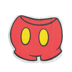 Guardanapo Papel Mickey Vermelho Branco Ouro 16cm - 1 Un