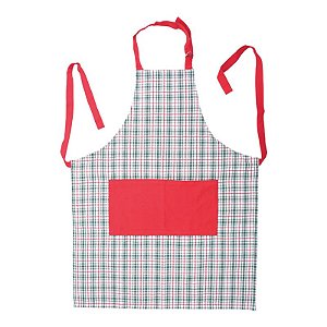 Avental Xadrez Verde Branco Vermelho 70X90cm - 1 Un