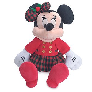 Minnie com Roupa Xadrez Vermelho  Preto Branco  48cm   - 1 Un