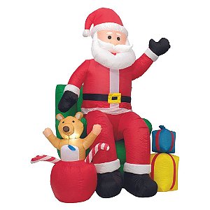 Inflavel Papai Noel Em Poltrona  250cm Bivolt (Inflaveis)  - 1 Un