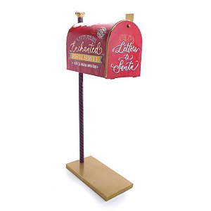 Caixa Correio Metal Vermelho Branco  96cm   - 1 Un
