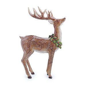 Rena Decorativa  Marrom  Verde  39cm   - 1 Un