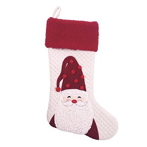 Bota Noel Vermelho Branco 45cm - 1 Un