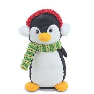 Pinguim  Decorativo com Cachecol e Movimento  18cm 3AAA   - 1 Un