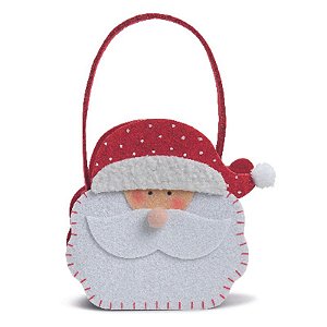 Bolsinha Noel Branco Vermelho 21X14cm - 1 Un