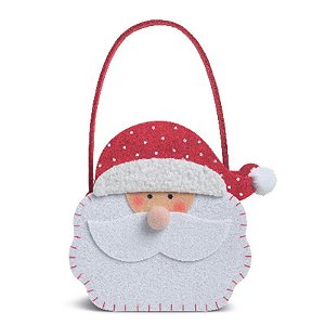 Bolsinha Noel Branco Vermelho 23X15cm - 1 Un