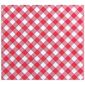 Guardanapo Pt com 20Fl Xadrez Vermelho Branco  33X33cm   - 1 Un
