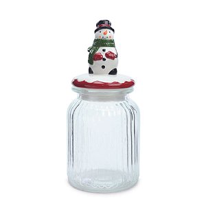 Pote de Vidro Boneco de Neve Incolor 1000Ml   - 1 Un
