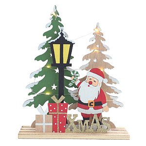 Noel Decorativo com Led Vermelho Branco Verde  24cm 1Cr2032   - 1 Un