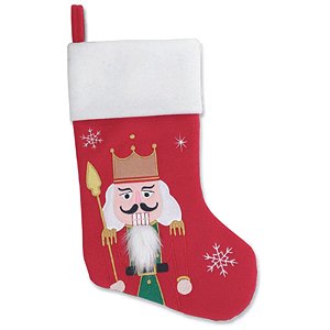 Bota Natalina Soldadinho de Chumbo Vermelho Branco  40X26cm   - 1 Un