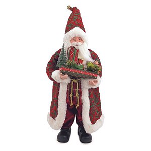 Papai Noel Decorativo com Presentes Vermelho Branco 65cm - 1 Un