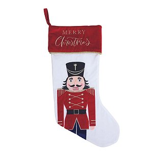 Bota Decorativa Soldadinho de Chumbo Branco Vermelho  Preto  55cm   - 1 Un