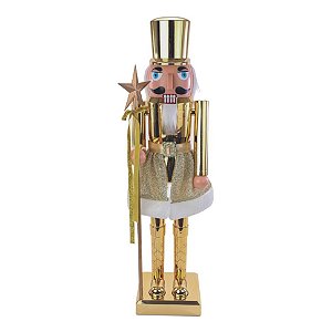 Soldado de Chumbo Decorativo Branco Ouro 80cm - 1 Un