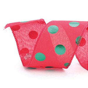 Fita Poa Vermelho Verde 6,3X914cm - 1 Un