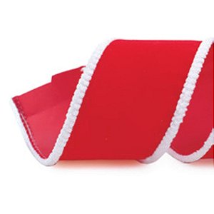 Fita Veludo Vermelho Branco 6,3X450cm - 1 Un
