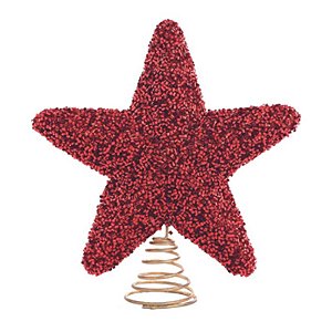 Ponteira de Árvore Estrela Vermelho 20cm - 1 Un