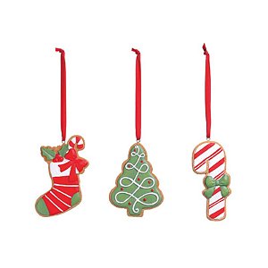 Enfeite para Pendurar Meia Árvore Cane Sortido Vermelho Branco 9cm - 1 Un