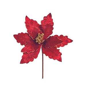 Poinsetia Vermelho Ouro 25cm - 1 Un