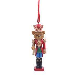 Enfeite Pendurar Urso Soldadinho de com Corneta 15cm - 1 Un