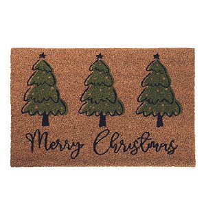 Capacho de Fibra Árvores Bege Verde - 1 Un