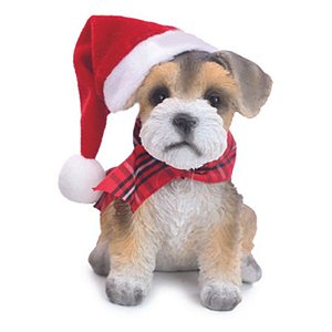 Enfeite Pendurar Cachorro com Gorro 12,4cm - 1 Un