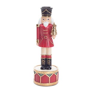 Porta Vela Soldado de Chumbo Vermelho Preto 23cm - 1 Un