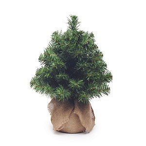 Mini Pinheiro Base Juta Verde Marrom 75cm