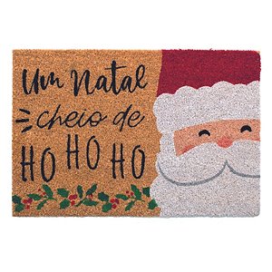 Capacho Natal Hohoho Juta Vermelho Branco - 1 Un