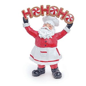 Papai Noel Cozinheiro Vermelho Branco Preto 20cm - 1 Un