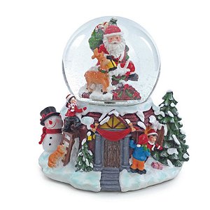 Globo Neve Noel com Pinheiros 20cm 3AA - 1 Un