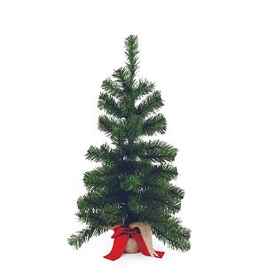 Mini Pinheiro com Laço 60cm 61H Verde Vermelho - 1 Un