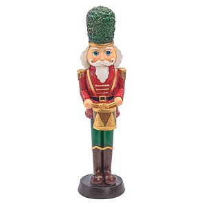 Decoração Soldado de Chumbo Vermelho Verde Ouro 23X6cm - 1 Un